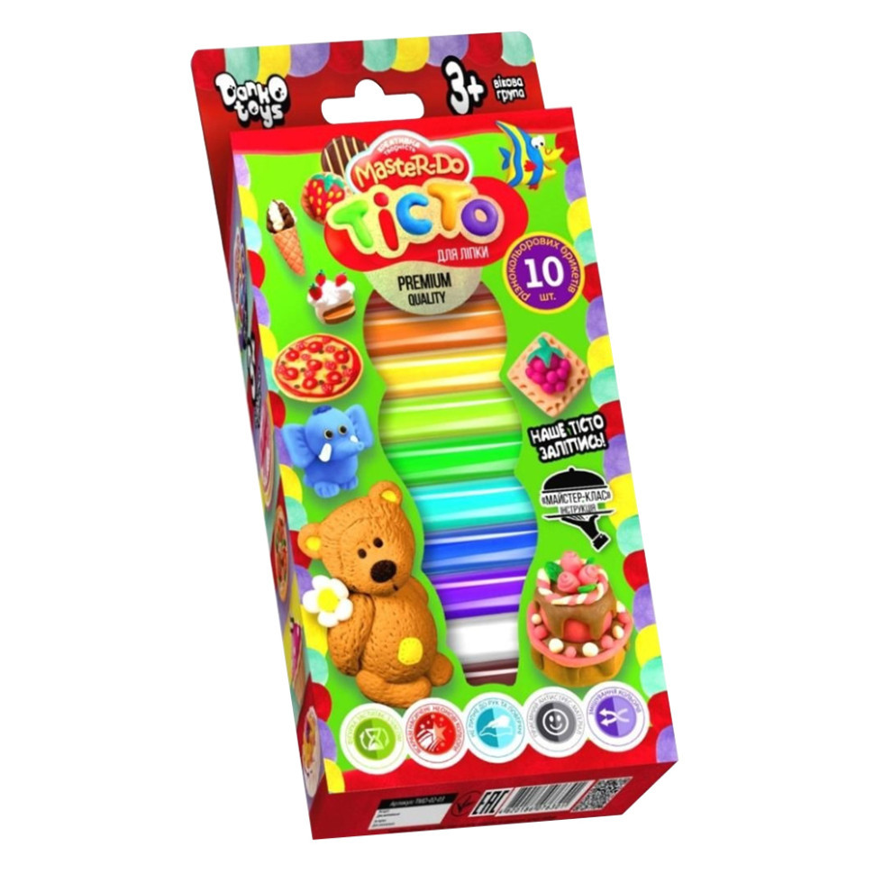 Комплект творчості Тісто для ліплення "Master Do" Danko Toys TMD-02-02 10 кольорів УКР Вінниця - фото 1