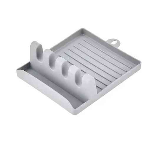 Тримач для кухонних ложок та кришки органайзер для кухні 143 на 127 мм сірий Київ