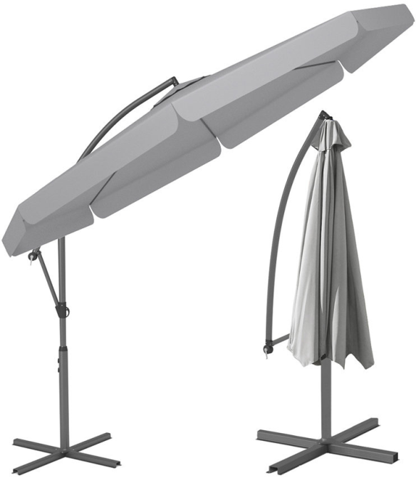 Садовый раскладной зонтик Funfit Garden (диаметр - 3 метра) с боковой стойкой, Серый Киев - изображение 1