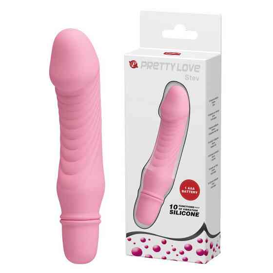 Вібратор реалістичний Pretty Love рожевий, 13.5 х 3 см Sex Aura Київ