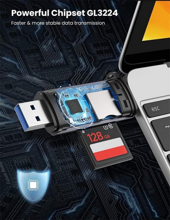 Кардрідер 2- в-1 TF/SD Ugreen CM185 50706 USB & USB-C (Серій) Миколаїв - фото 10