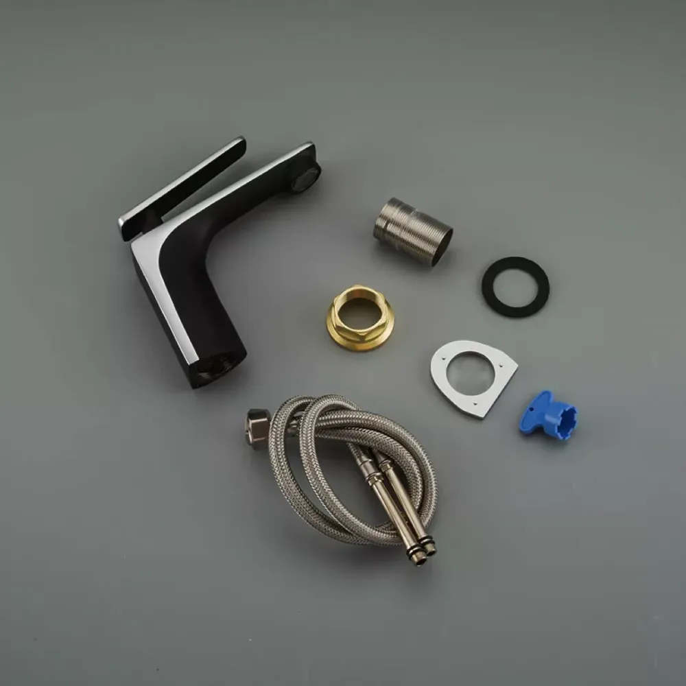 Смеситель для умывальника Frap F1057 черный/хром Киев - изображение 6