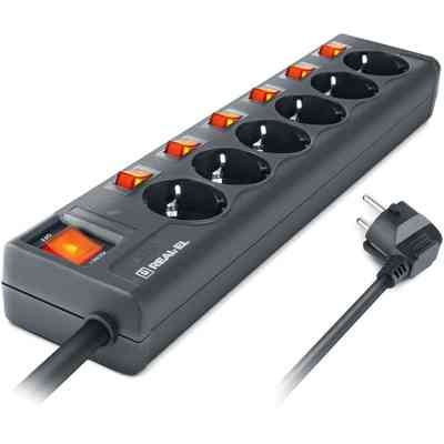 Сетевой фильтр питания REAL-EL RS-6 EXTRA 5m, black (EL122300003) Винница