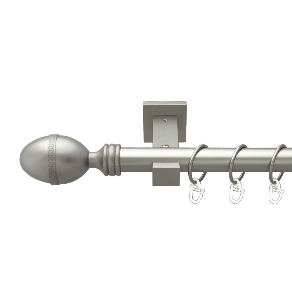Карниз Orvit Фарже металевий однорядний техно гладка труба кільце металеве Сатин 25 мм 300 см (00-00026316) Львов - изображение 1