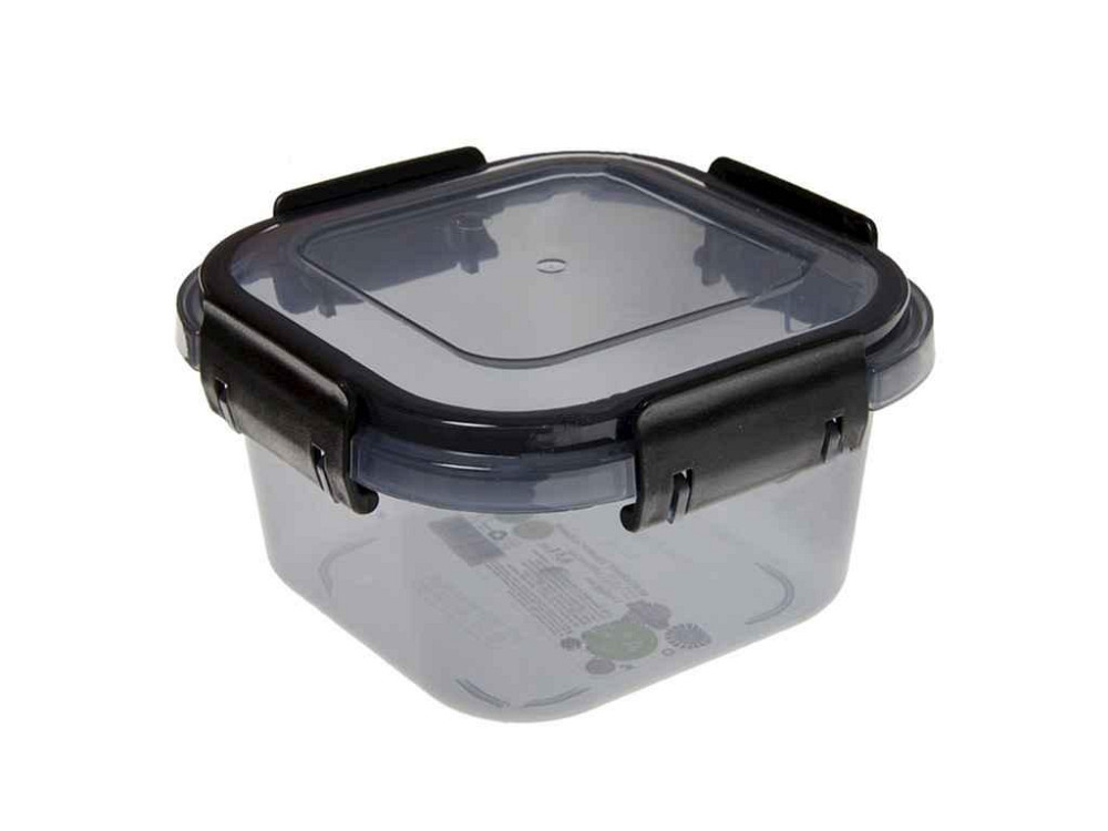 Контейнер пл. 0,5л Limited line квадратний, чорний ТМ AL-PLASTIK Solmir Київ - фото 1