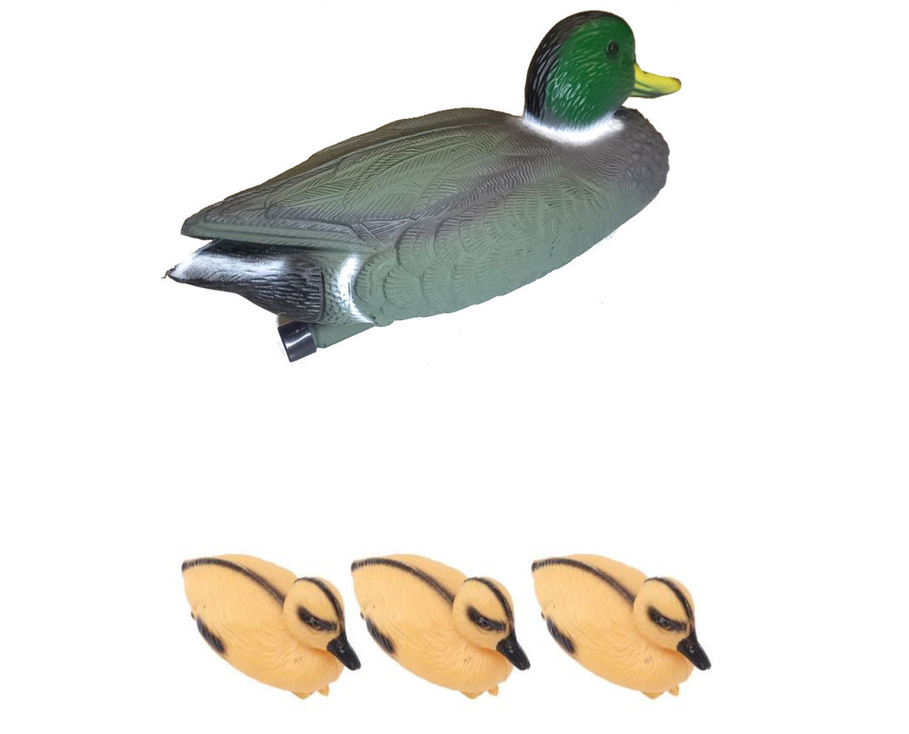 Каченята плаваючі прикраса для ставка 3 шт + Качка зелена Київ - фото 1