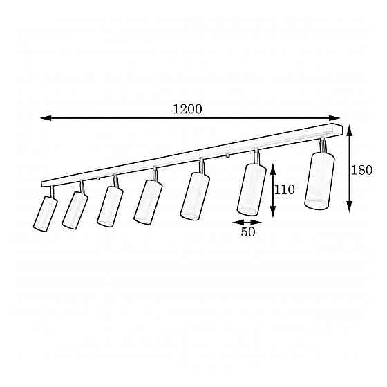 Светильник на планке с поворотними плафонами 7-Е27 Tube MR 1105-7 GR Киев