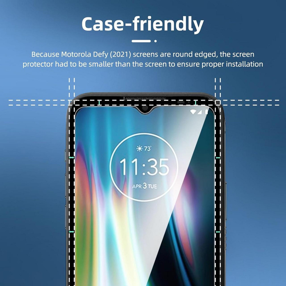 Защитное стекло Motorola Defy (2021) прозрачное 3 шт 9H 0.33 мм без пузырей антибликовое закаленное Киев - изображение 5