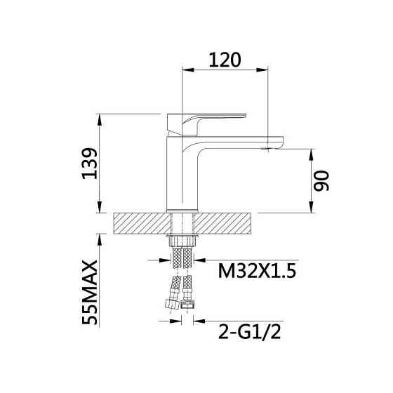 Змішувач для раковини Qtap Jay QTJAY270BLM45545 (k35), одноважільний, низький, Black Matt Харків