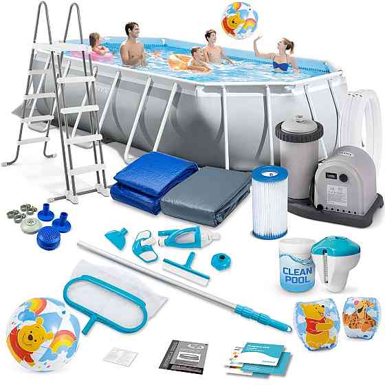 Бассейн каркасный овальный 21в1 INTEX 26796, 503 x 274 x 122 см, серый Киев