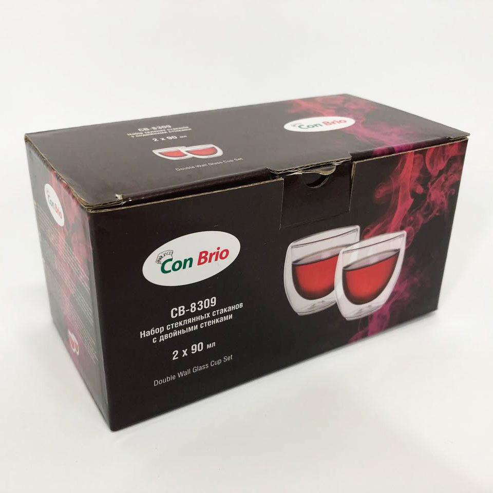 Двойной стакан для кофе Con, Прозрачная чашка с двойным дном, Стаканы и кружки с двойным дном IT-48 Львов - изображение 8