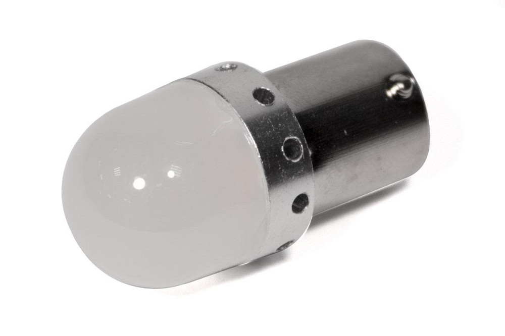 Світлодіодна лампа StarLight T25 15 діодів 4014 12 V 1 W WHITE матова лінза з металевим ободом Харків - фото 1