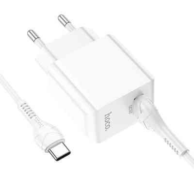 Зарядное устройство HOCO C98A Proton USB QC3.0 + cable USB to USB-C White (6931474766878) Винница