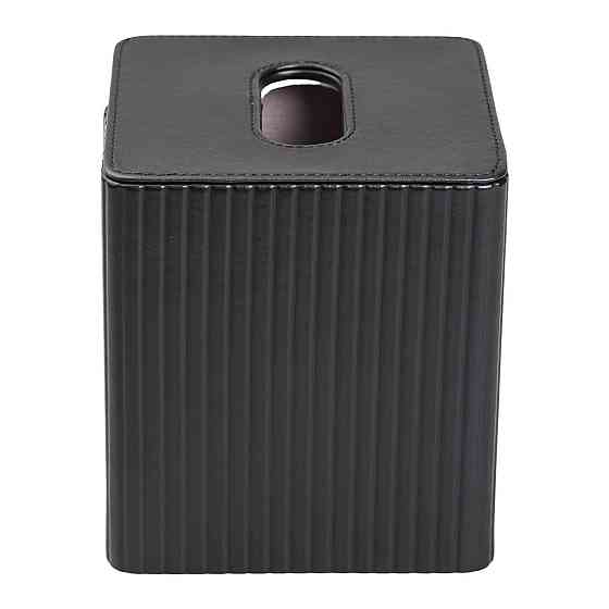 Квадратная салфетница из эко-кожи, черная Киев