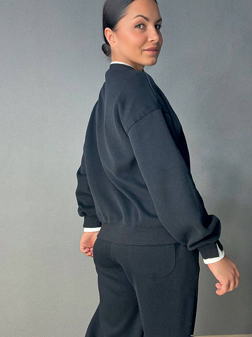 Костюм жіночий A-N 27063 світшот і джогери оверсайз з вишивкою чорний , чорний, S Київ - фото 13