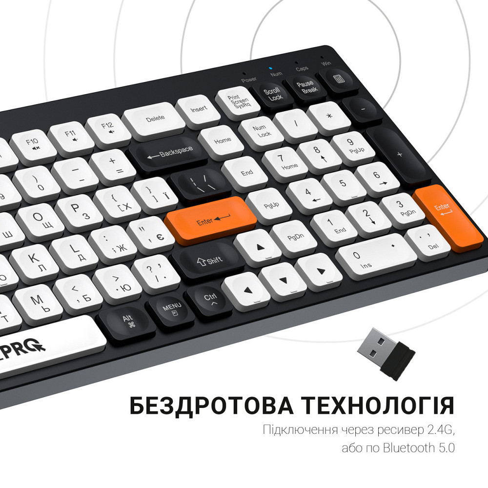 Клавіатура бездротова OfficePro SK985BO Bluetooth Black/White ( 11714 ) Харків - фото 8