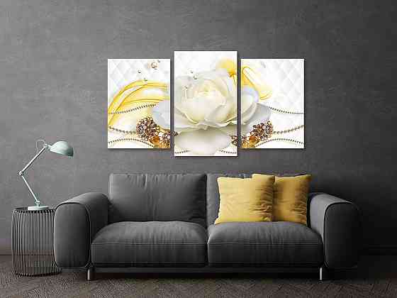 Модульная картина в гостиную / спальню Троянда в камінцяхArt-607_3 Киев