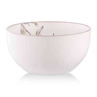 Салатник Ardesto Asti 670мл, 14.2см, кераміка, біло-бежевий (AR1414AB) Винница