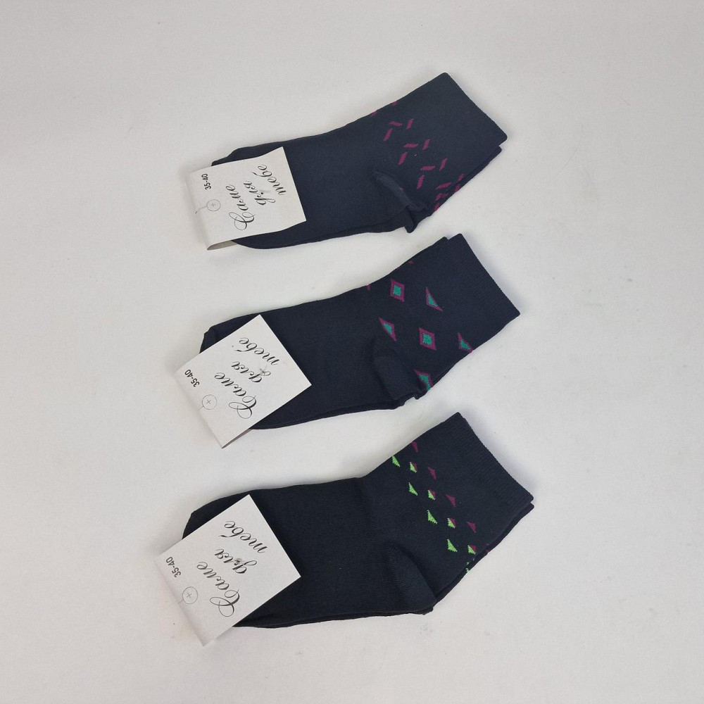 Носки женские средние 35-40 темные с узором (1 шт) Харьков - изображение 3
