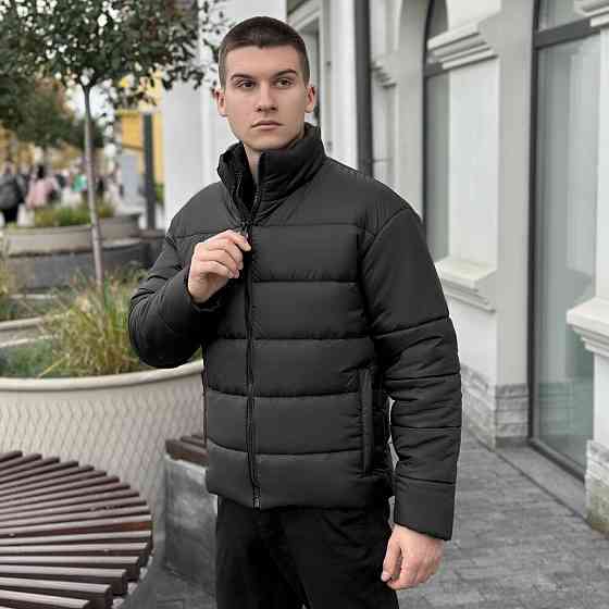 Чоловічий пуховик зимовий дутий короткий, куртка тепла Pobedov Bubble Gum водовідштовхувальна до -20 чорна Одеса