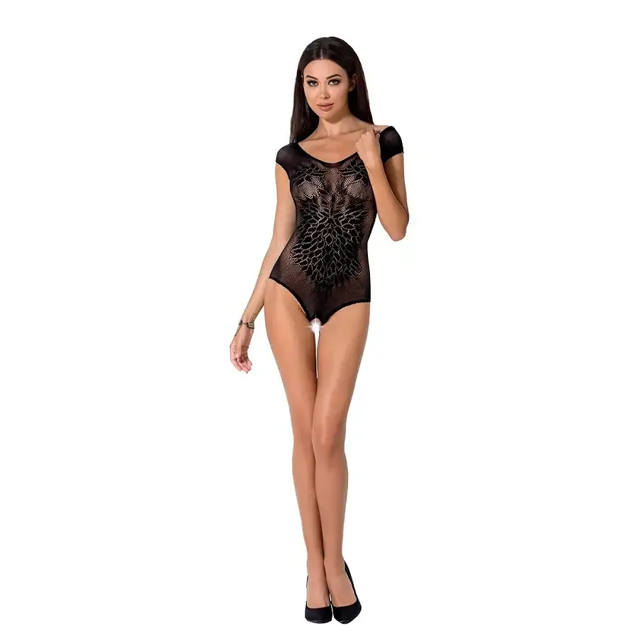 Бодістокінг Passion BS064 One Size, Black, боді, закрите плече, відкритий доступ Львов - изображение 3