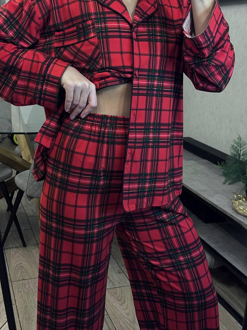 Жіночий домашній костюм двійка в клітину коттон Одеса - фото 7