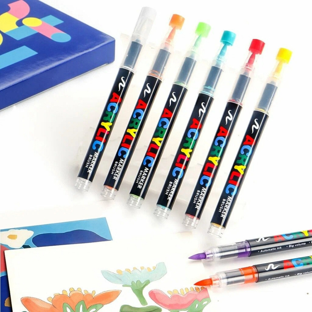 Маркери акрилові набір 24 шт для малювання та творчості преміум-якість, маркери для тканини, дерева та кераміки Кам'янець-Подільський - фото 3