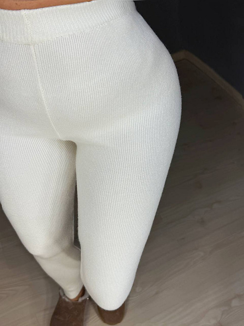Лосины женские My fashion 301 вязаные теплые трикотажные с высокой талией one size белые, белый, one size Киев - изображение 11