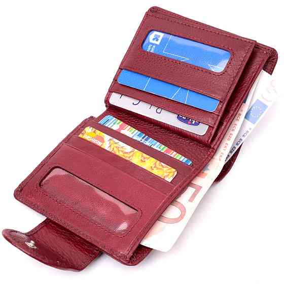 Женский кошелек вертикального типа из натуральной кожи ST Leather 22452 Бордовый Киев