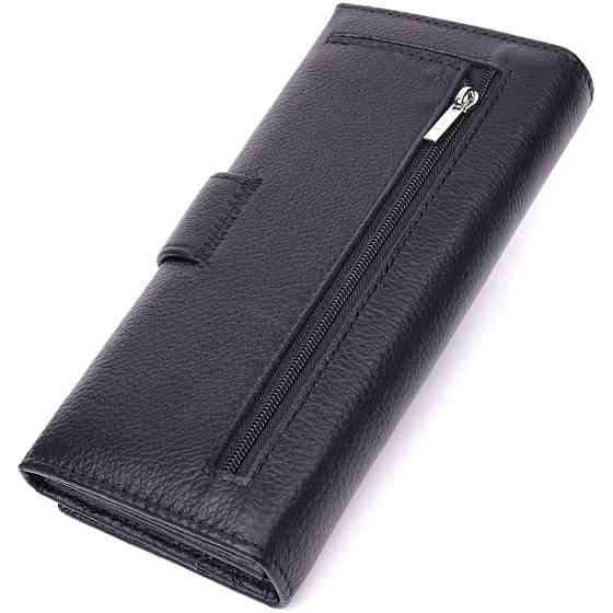 Надежный женский кошелек из натуральной кожи Черный (ST Leather) Киев