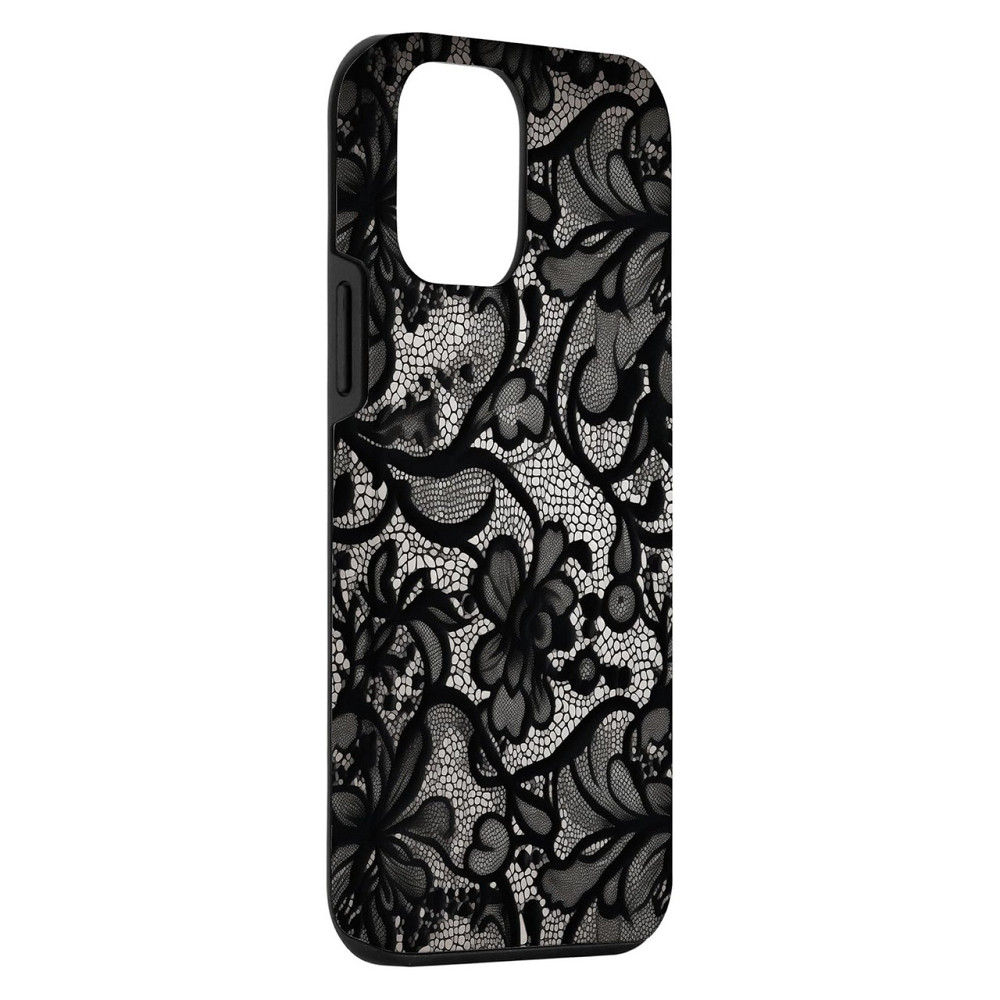 Чехол для iPhone 12 Mini Lace Artful Visions винтажный черный с прозрачной спинкой PC TPU противоударный Киев - изображение 2