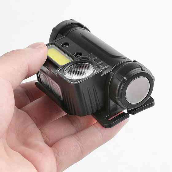 Налобний ліхтар із датчиком руху BL-123 XPE+COB / Магнітний ліхтарик з червоним ліхтариком для риболовлі Київ