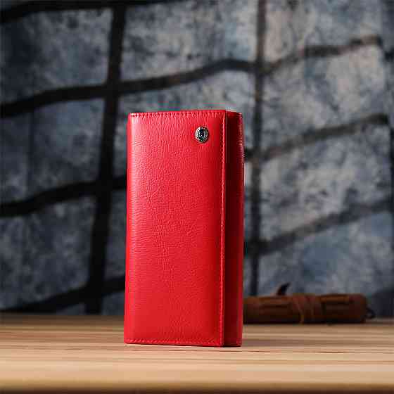 Яркий женский кошелек на магнитах из натуральной кожи ST Leather 23114 Красный Киев