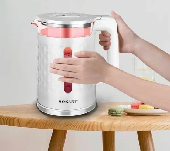 Електричний чайник Sokany SK-1028 2000Вт 2.3 л з індикатором, підтримкою температури 70 ° C, 360 ° о Київ