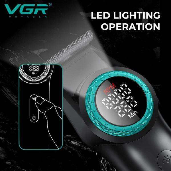 Профессиональная беспроводная машинка триммер для стрижки волос VGR V-977 с зарядной базой (20) Одесса - изображение 6
