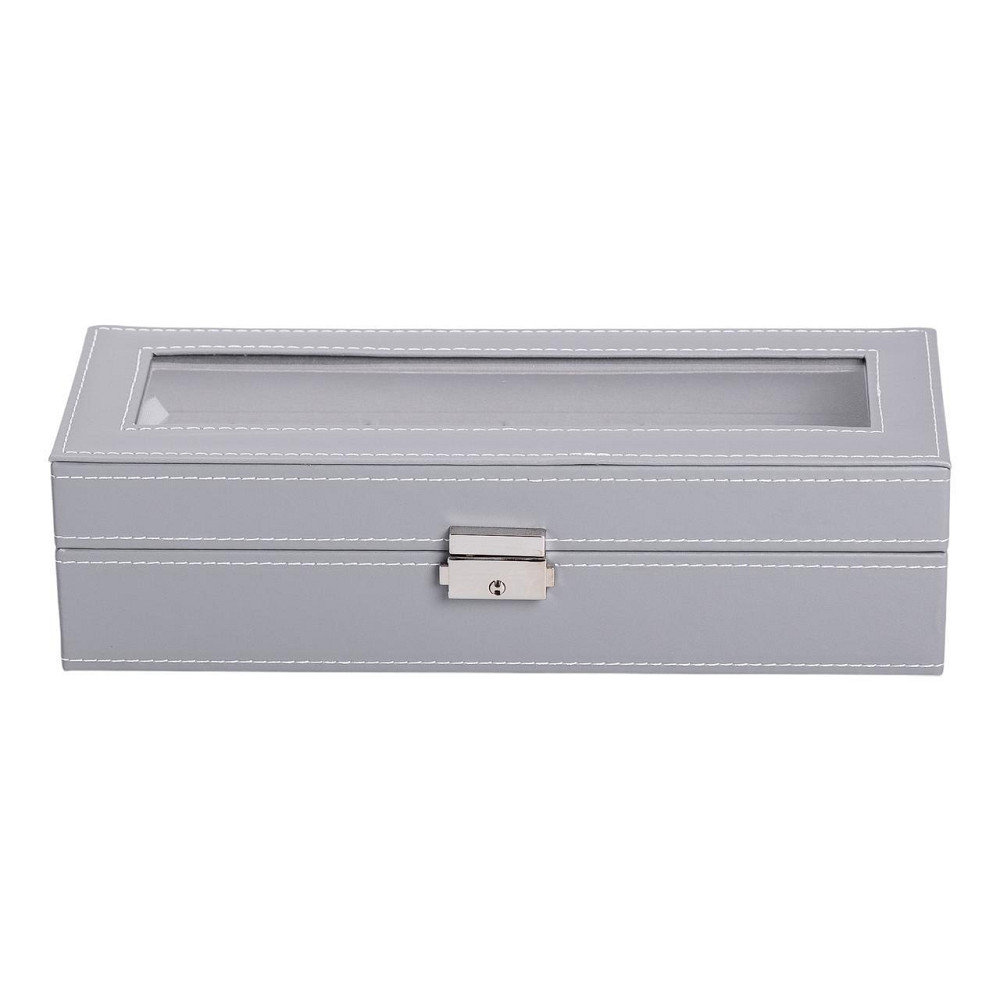 Шкатулка для наручных часов 30×11×8 см из эко кожи на 6 отсеков HP-5-3 Киев - изображение 2