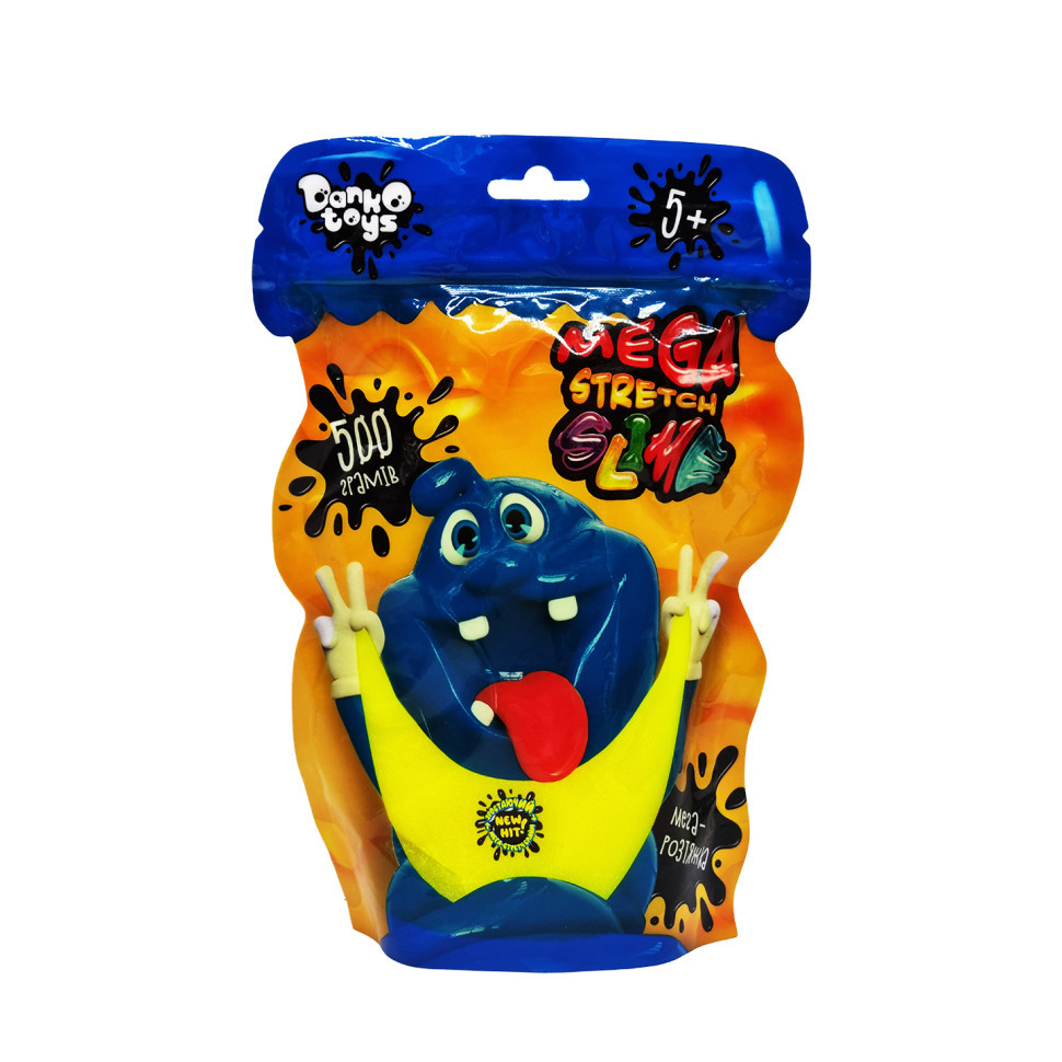 Лізун-антистрес "Mega Stretch Slime" SLM-12-01U 500 гр Жовтий Вінниця - фото 1