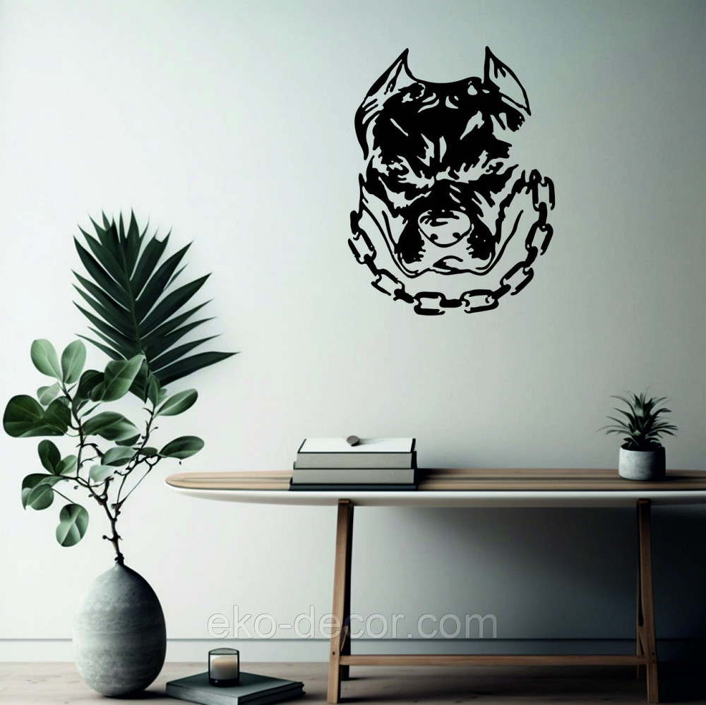 Декоративное настенное Панно «Питбуль», Декор на стену 110*84 см, Черный Киев - изображение 1