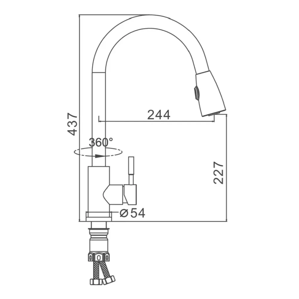 Смеситель для кухни с выдвижным изливом Frap F60899-1 сатин Киев - изображение 7
