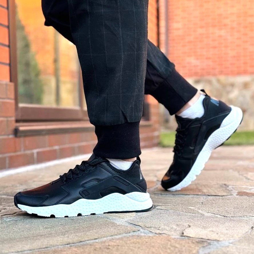 Чоловічі Чорні Термо Кросівки Nike Huarache Шкіряні Найк Єврозима (розміри: 41,42,43,44,45) Відео Огляд Дніпро - фото 4