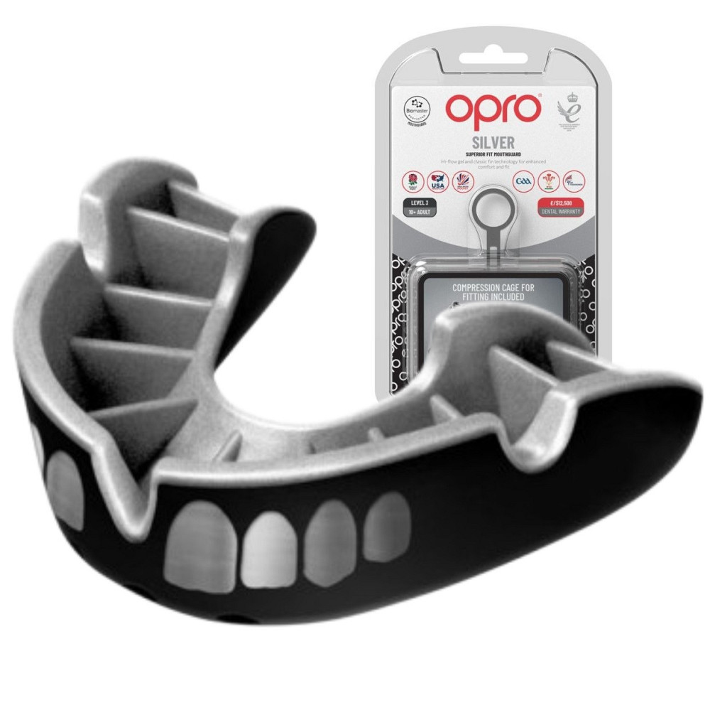 Капа OPRO Silver доросла (вік 11+) Grillz Black/Silver (art.102502013) Кам'янське - фото 1