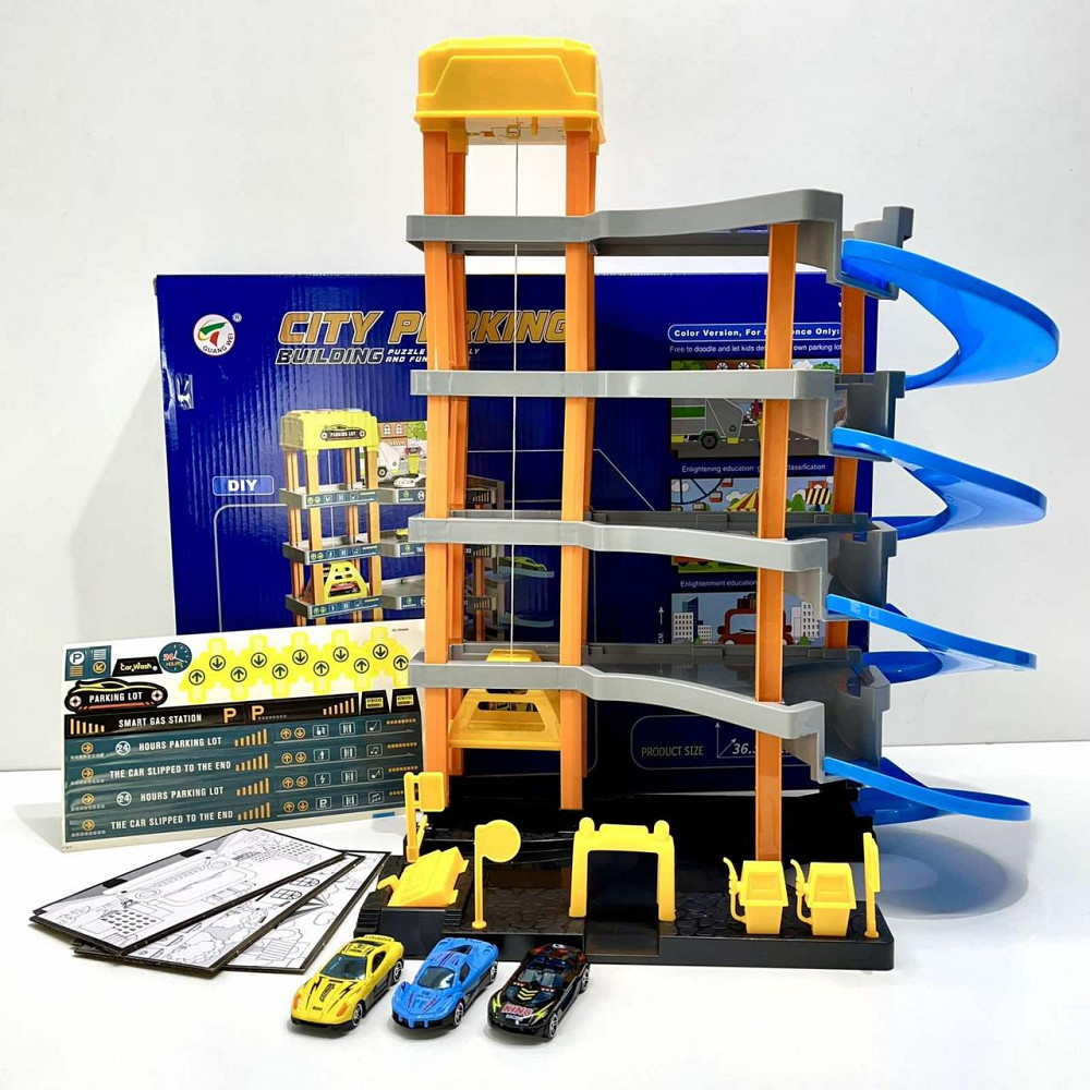 Гараж паркування 5 поверхів спіральний спуск ліфт 3 шт машинки (P9988A-4) Чернігів - фото 1