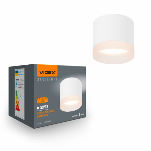 LED Світильник накладний під лампу GX53 білий VL-SPF25A-W Videx Житомир