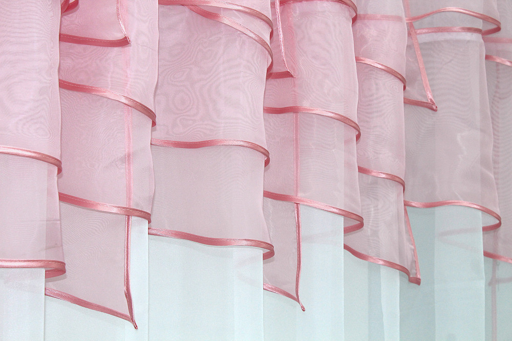 Кухонная занавеска VR-Textil № 00к розовый с белым 280х170 см (59-807) Киев - изображение 5