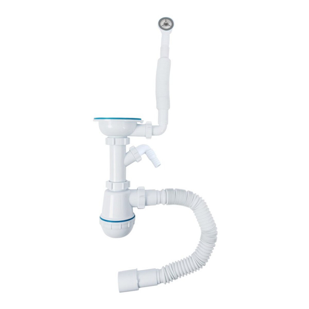 Сифон одинарний для гранітних мийок (білий) TM Valeso (арт. 610) Коломия - фото 1