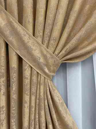 Комплект готових штор VR-Textil Жакард Sultan YL № 1205ш Медово-золотистий 200х270 см 2 шт (32-428) Київ