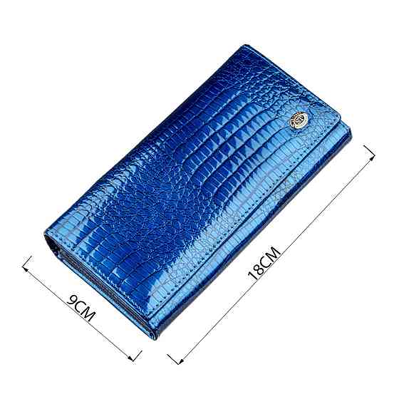Жіночий лаковий гаманець ST Leather 18901 Синій Київ