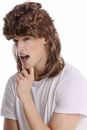Коричнева ретро перука mullet у стилі 70-х 80-х для чоловіків і жінок, 45 см, для Геловіну, вечірки, Київ