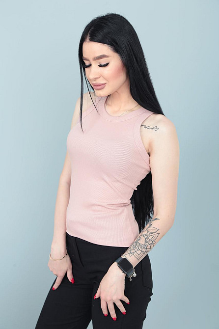 Майка женская рубчик Effy 46-48, Фрезовый Киев - изображение 1