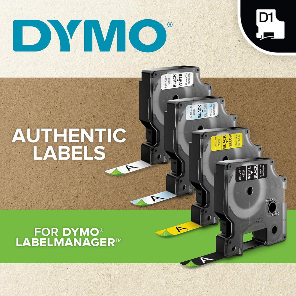 Этикетки DYMO D1 45013 черный на белом 12 мм x 7 м ламинированные самоклеящиеся совместимые с LabelManager Киев - изображение 7